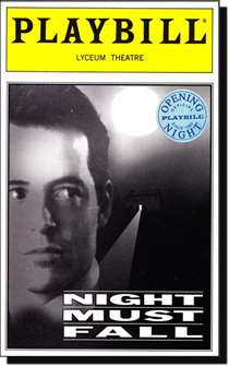 Night Must Fall Limited Edition Official Opening Night Playbill 
